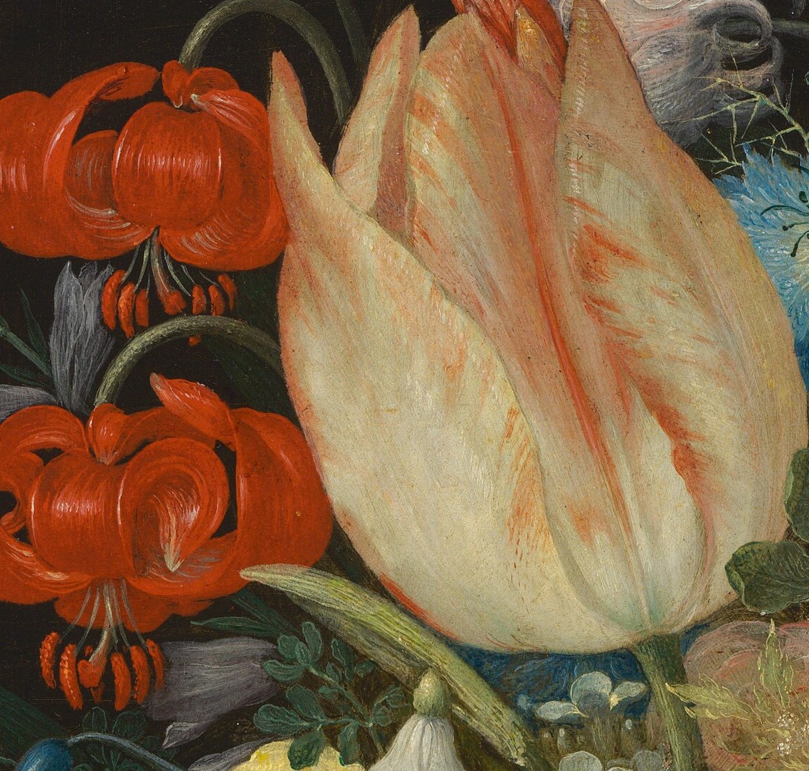 The artist rendered every petal and stem with precision.