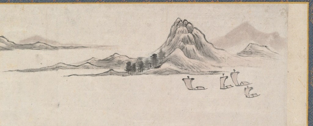 The series depicts poetic landscape themes, originating in China.