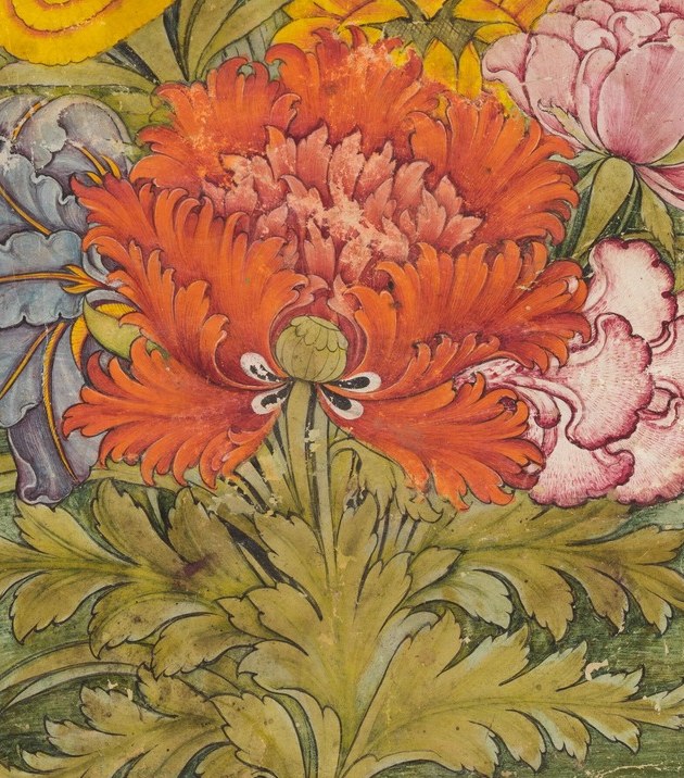 The central flame carnation symbolizes love and burning passion.