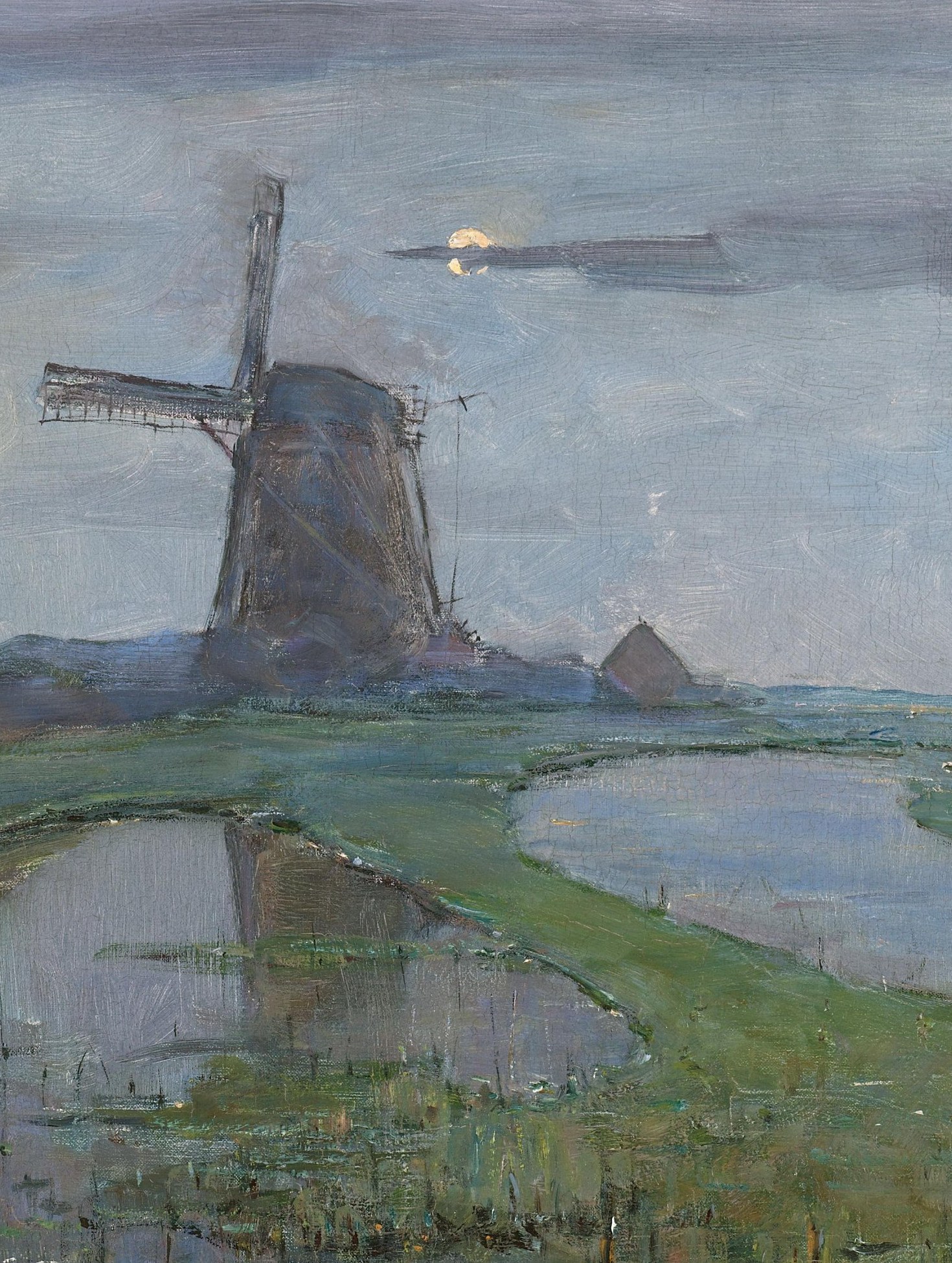 The young Piet Mondrian painted this moonlit scene around 1903.