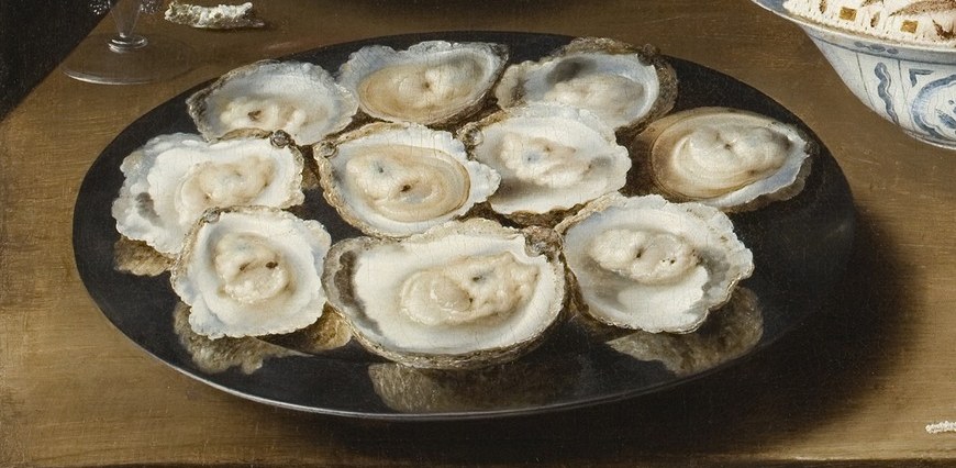 Oysters were also a costly delicacy, hinting at prosperity.