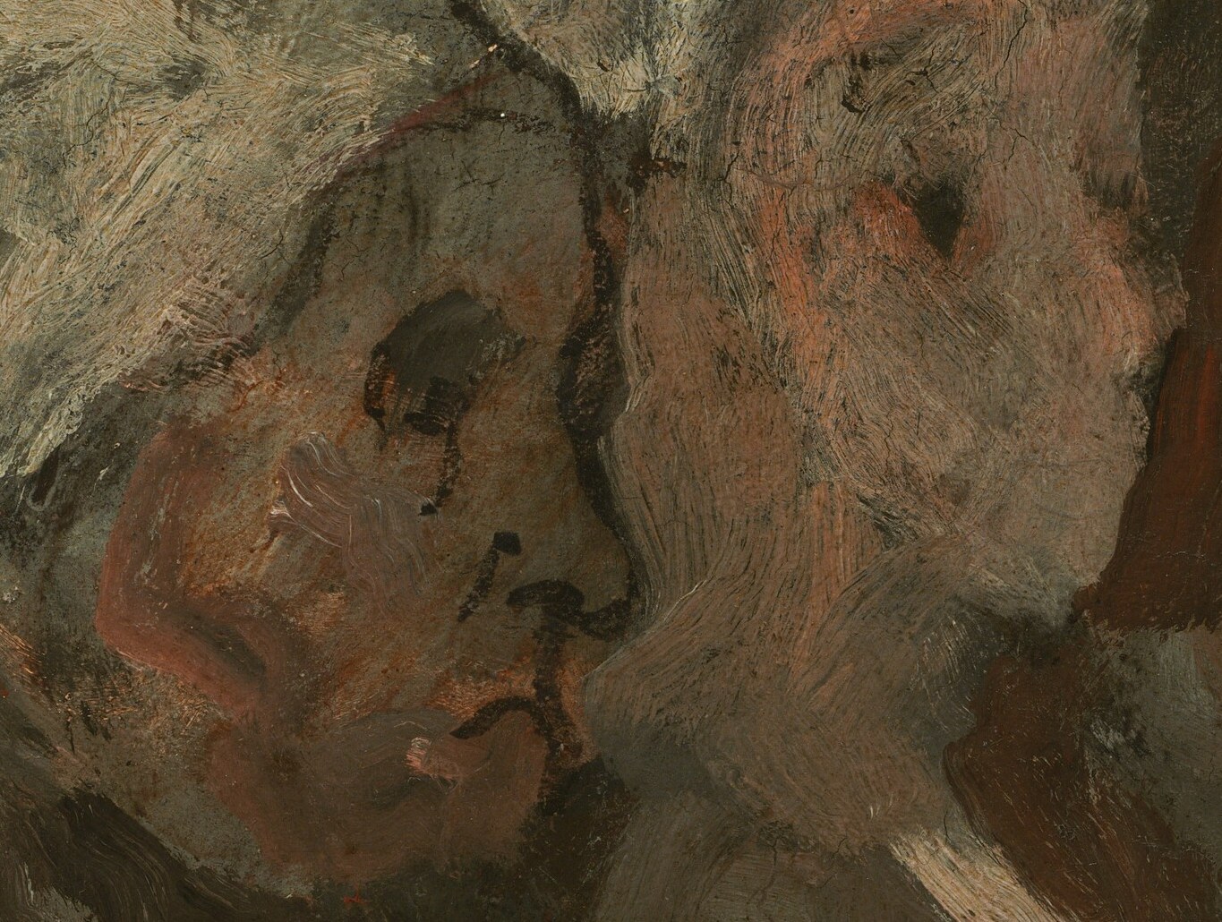 But in this painting, his subjects are quiet, contemplative.