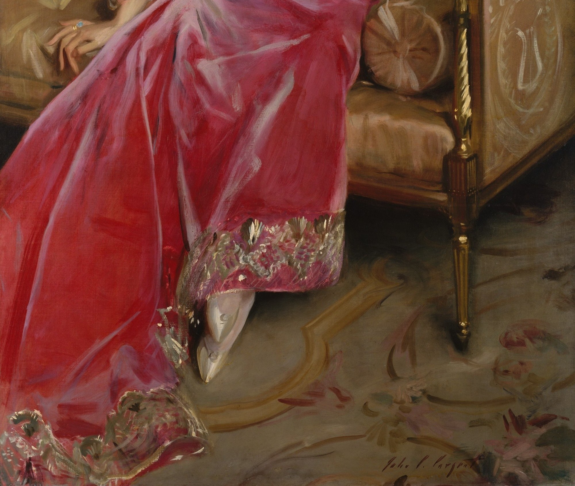 The scarlet was a provocation. Silk this saturated cost a fortune.