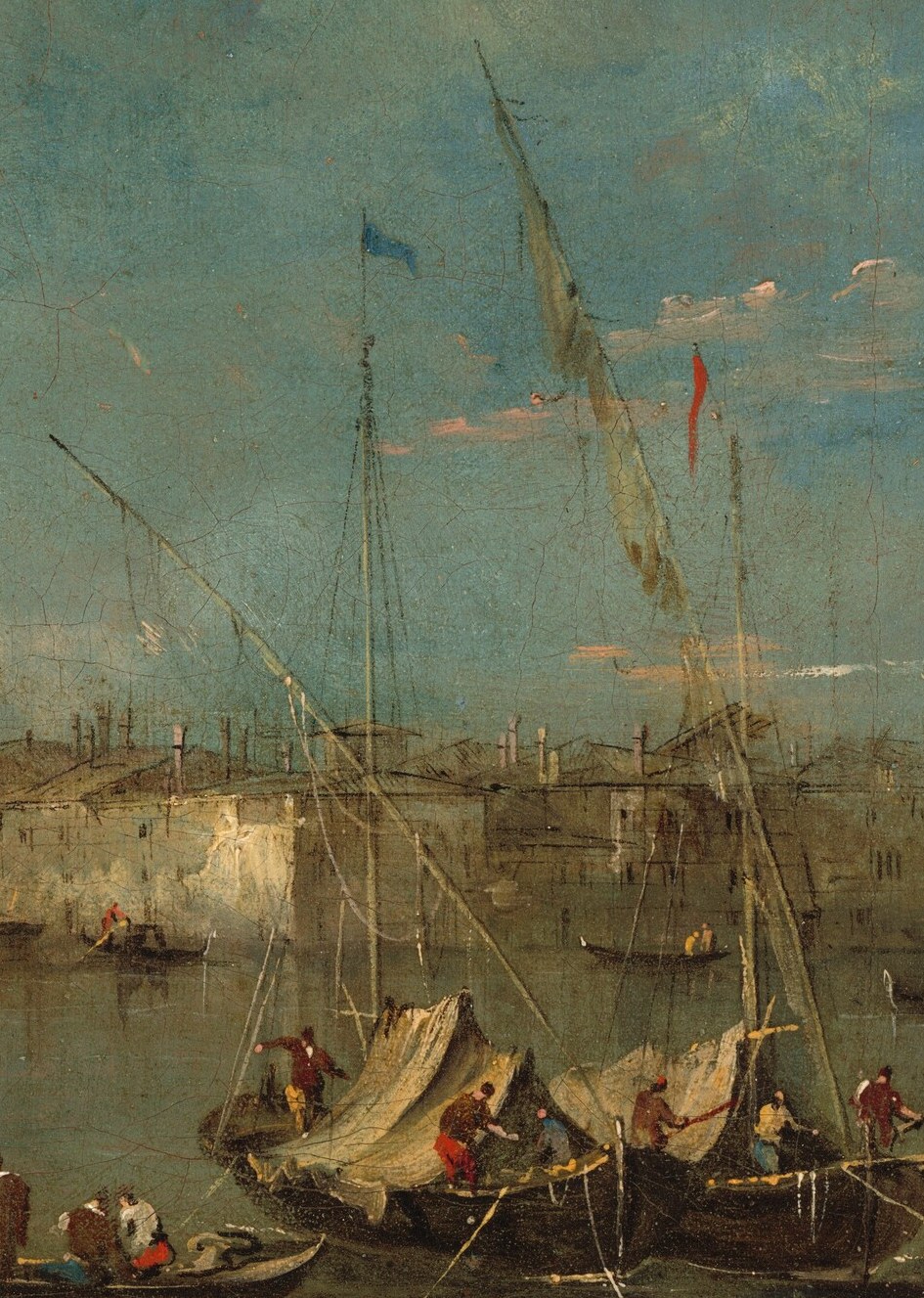 Suggests maritime trade and the bustling port activity of Venice, adding depth and context to the scene.