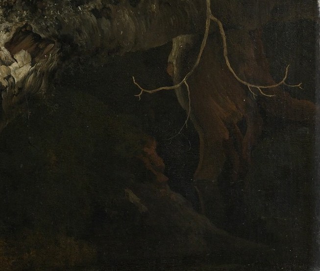 Look closely at the rocky ground beneath the bull.