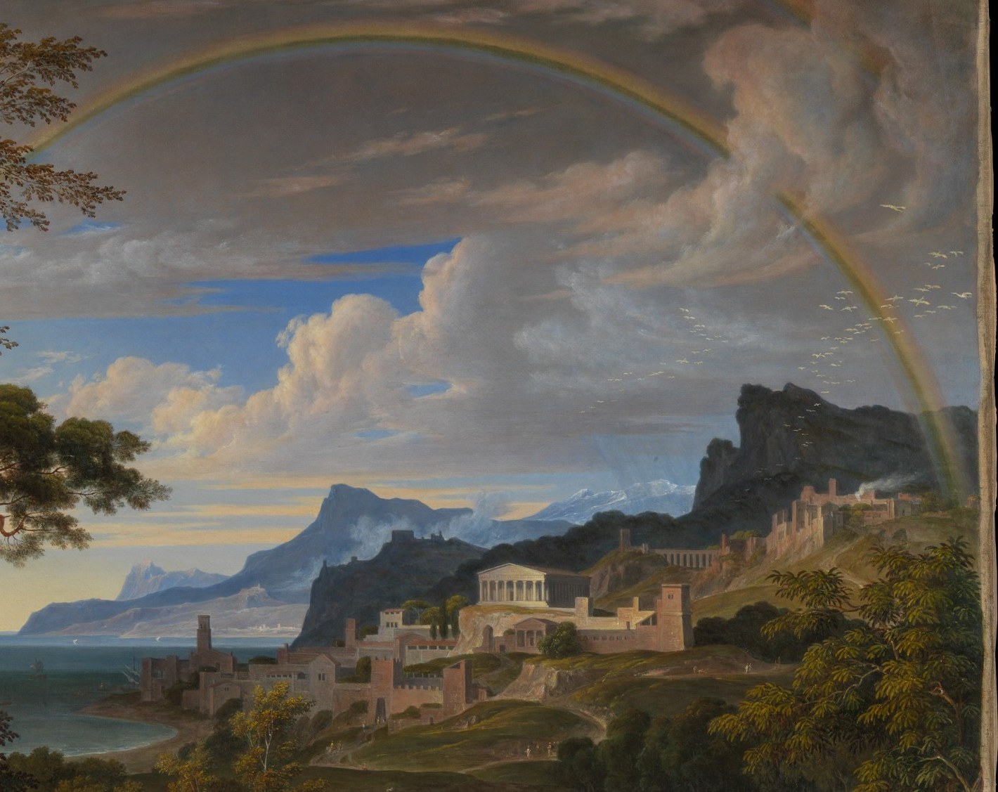 The clearing storm and rainbow symbolized hope and divine presence.