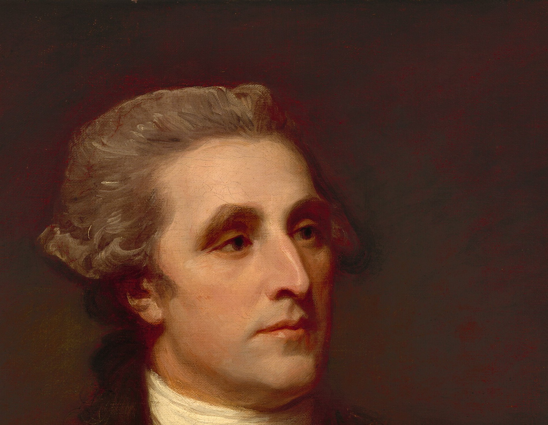 He looks like any confident man of the 1780s.