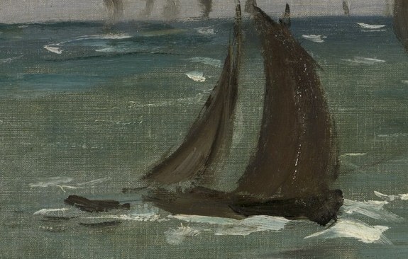Look at the dark hull on the left.