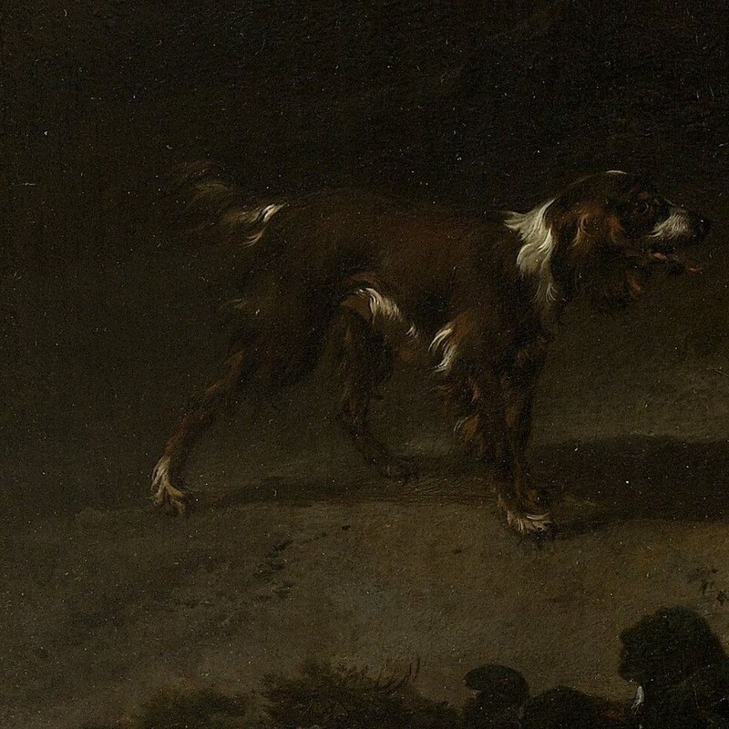 A small dog symbolizes their loyalty and companionship.