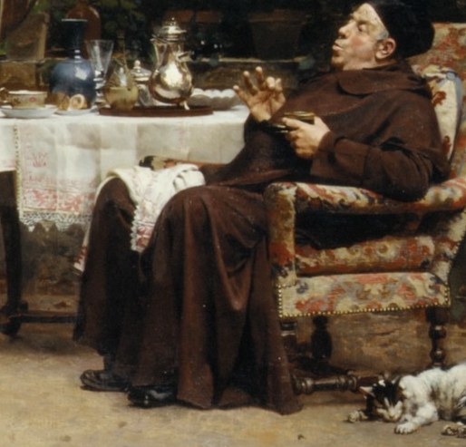 The man in brown watches closely, perhaps ready to intervene.