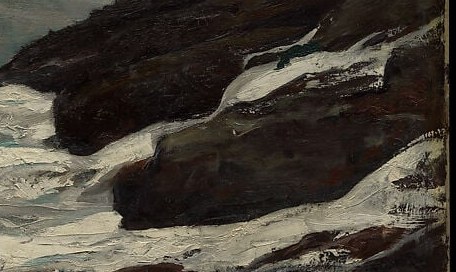 He used thick, deliberate brushstrokes to sculpt the foam.