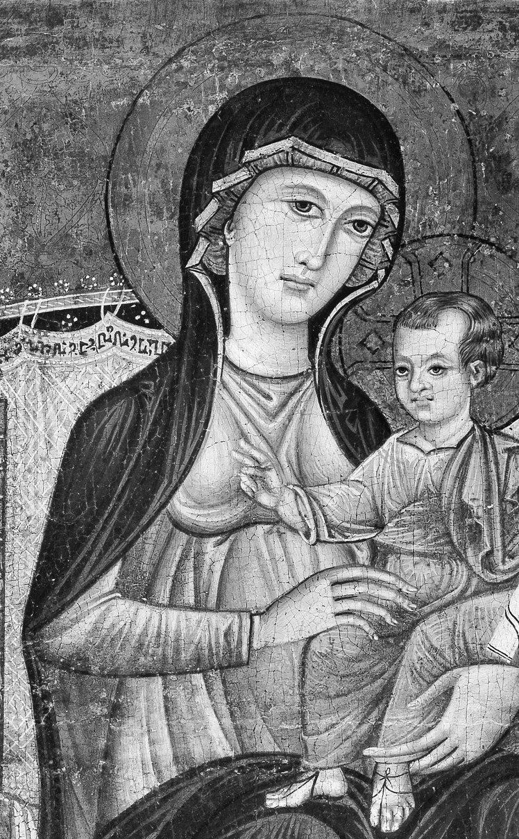 The brilliant blue on her shoulders was the single most expensive pigment.