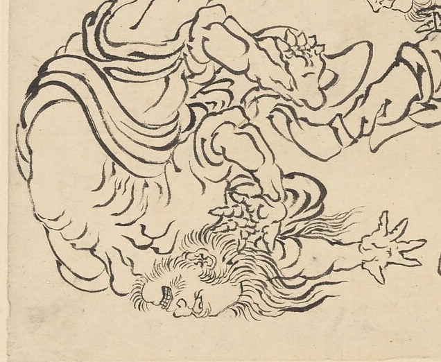 Hokusai made this drawing when he was about 74 years old.