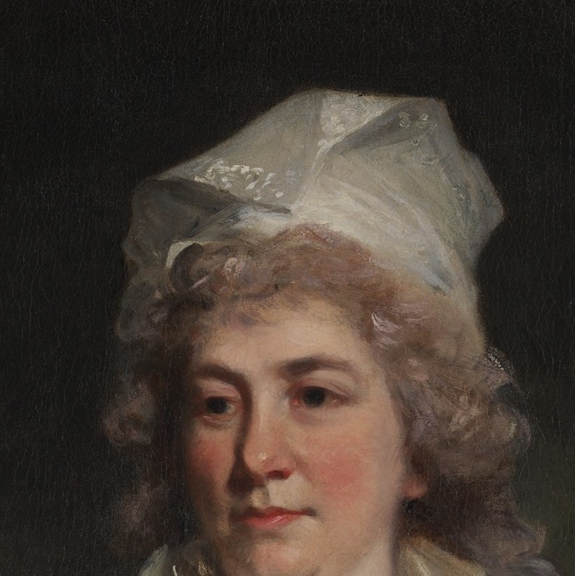 She looks like any well-to-do woman of the 1790s.
