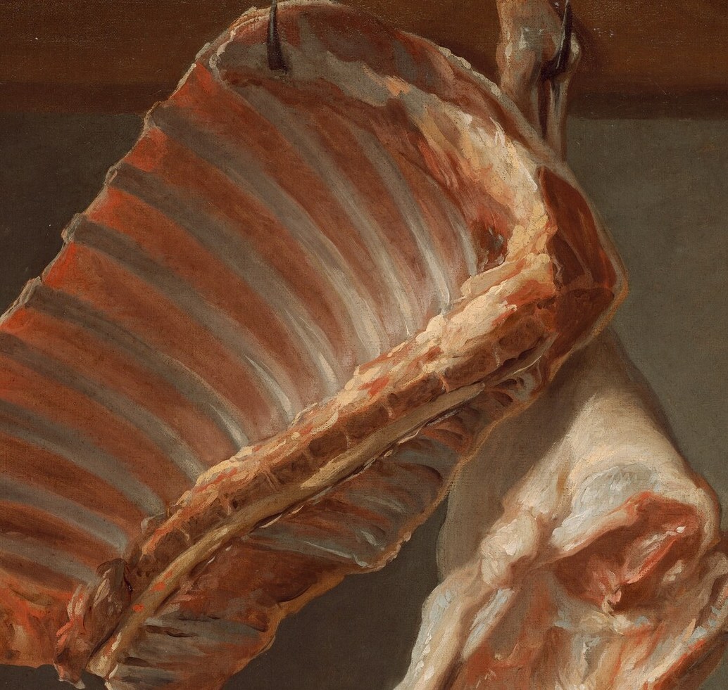 Fat marbled into the meat with a butcher's eye.