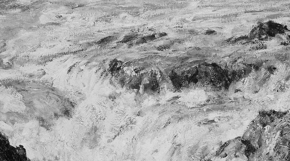 His thick brushstrokes capture the water's raw, untamed energy.