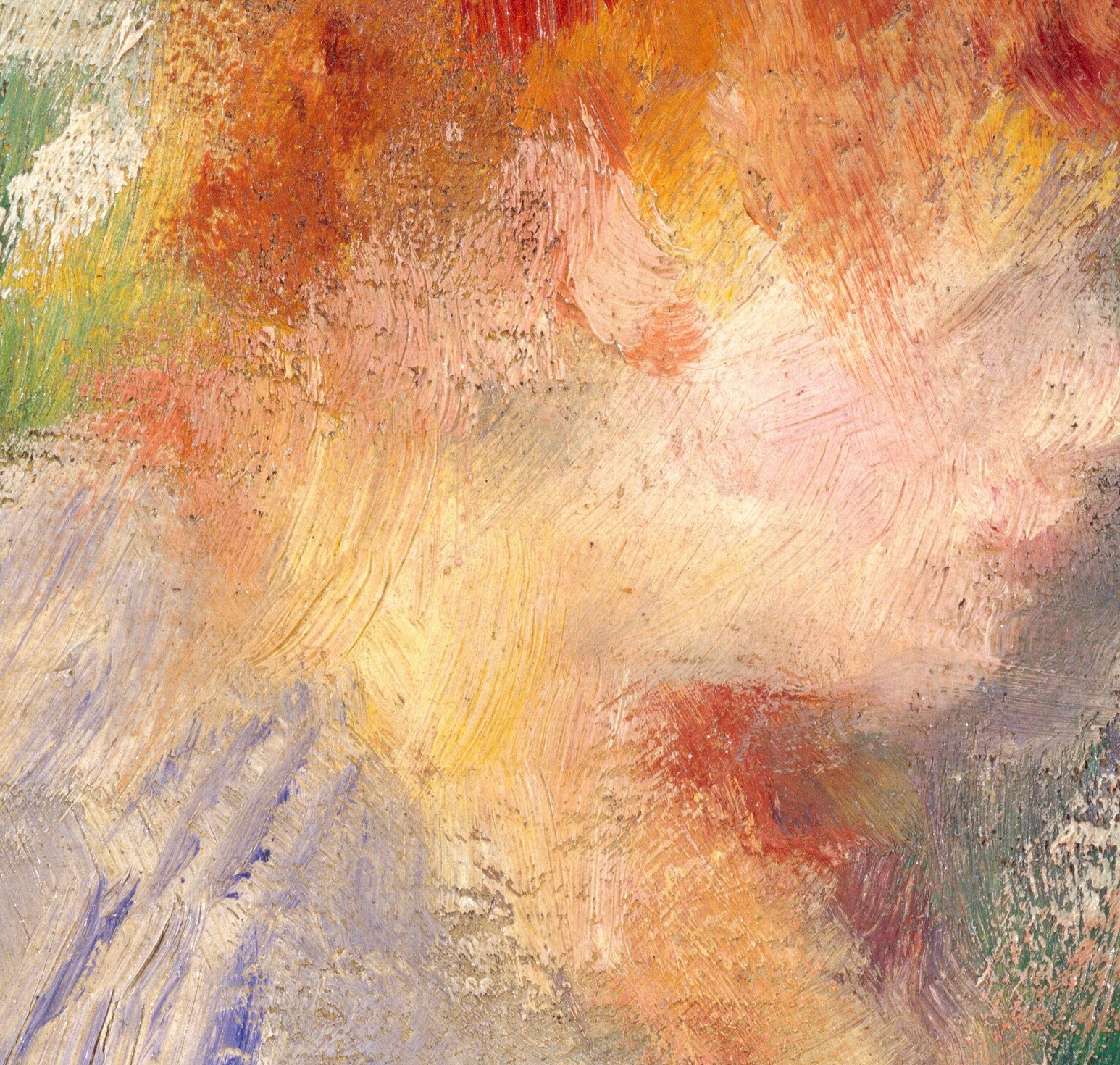 But Renoir painted no outlines anywhere in this portrait.