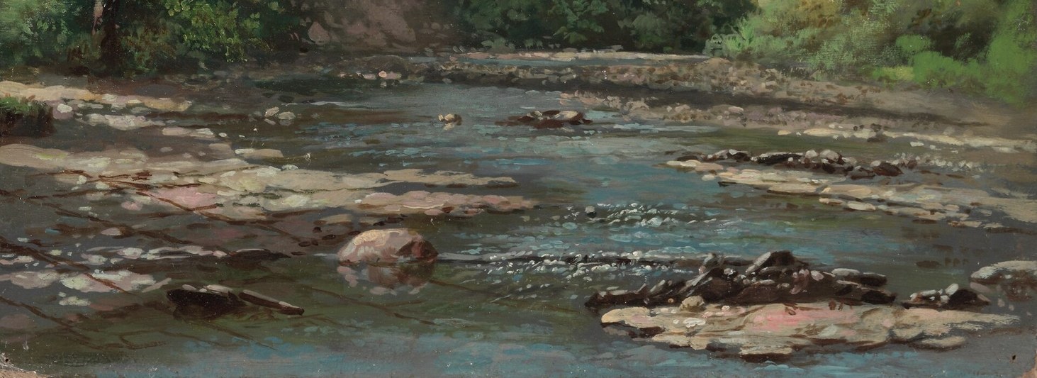 But look closely at how he paints the water.