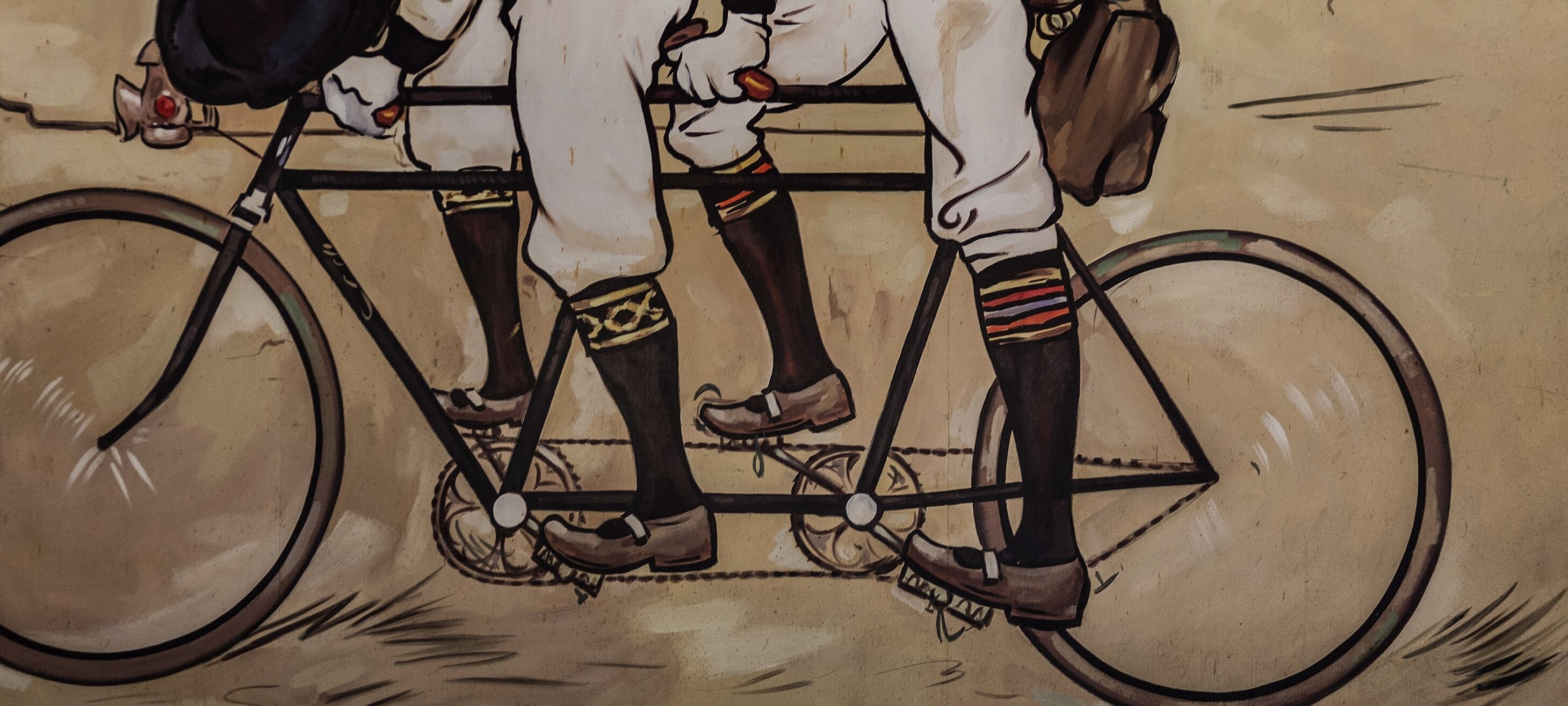 He put himself and his business partner on a tandem.