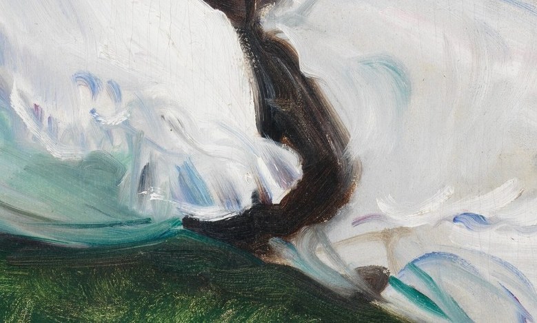 The soft brushstrokes on their dresses capture the light and ease.