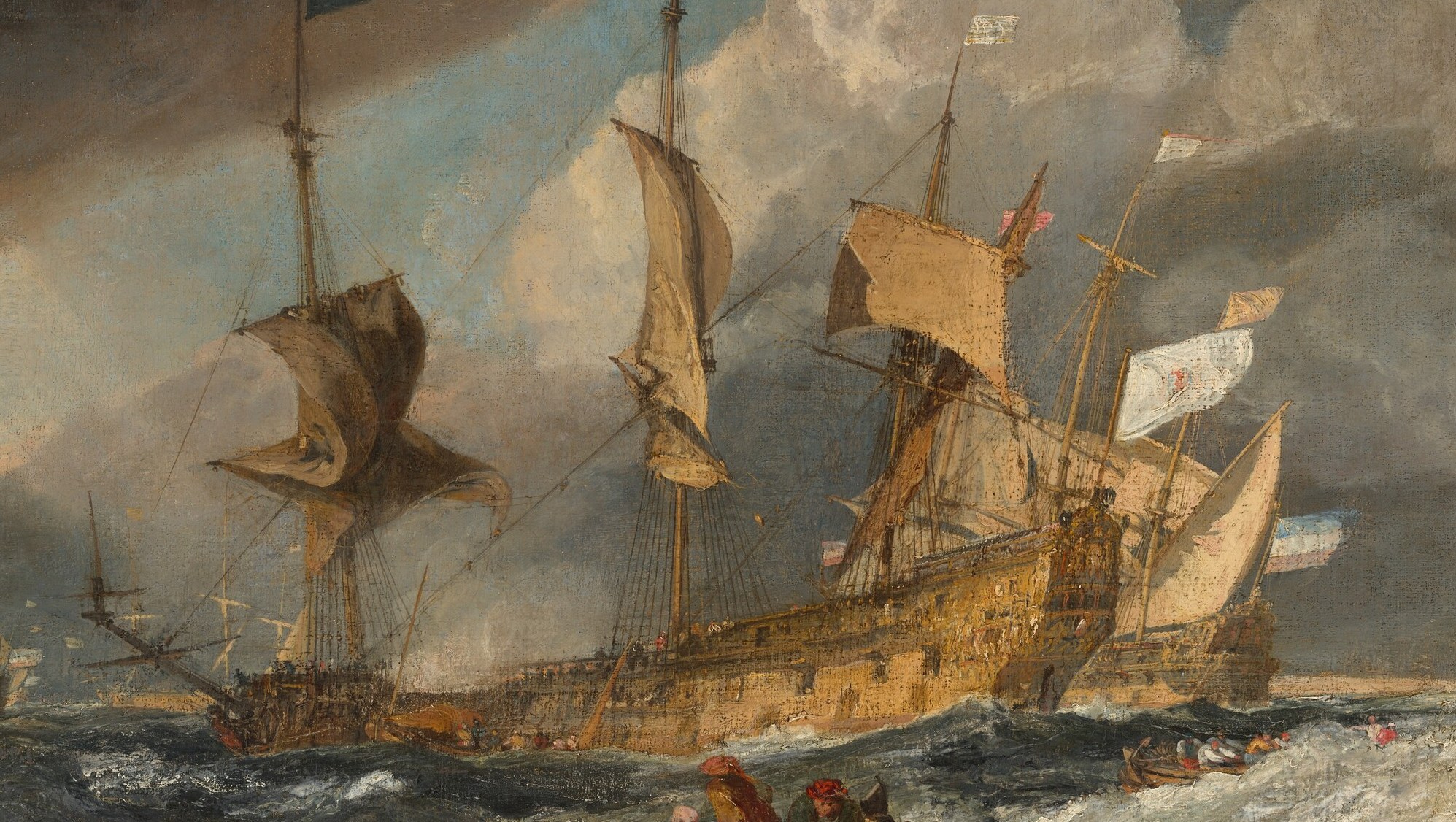 This painting recalls a historical Dutch raid from 1665.