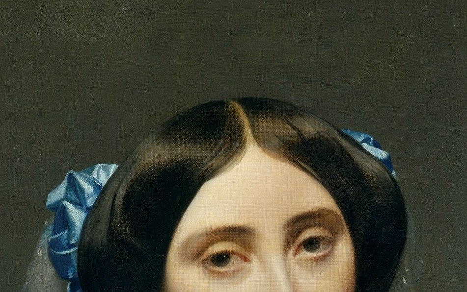 The eyes do not meet ours, creating emotional distance that reads simultaneously as shyness and quiet sorrow; the most intimate and psychologically loaded element in the painting.