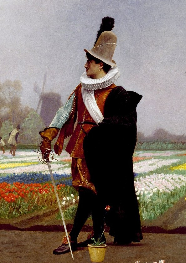 This aristocratic owner defends his single, broken flower.