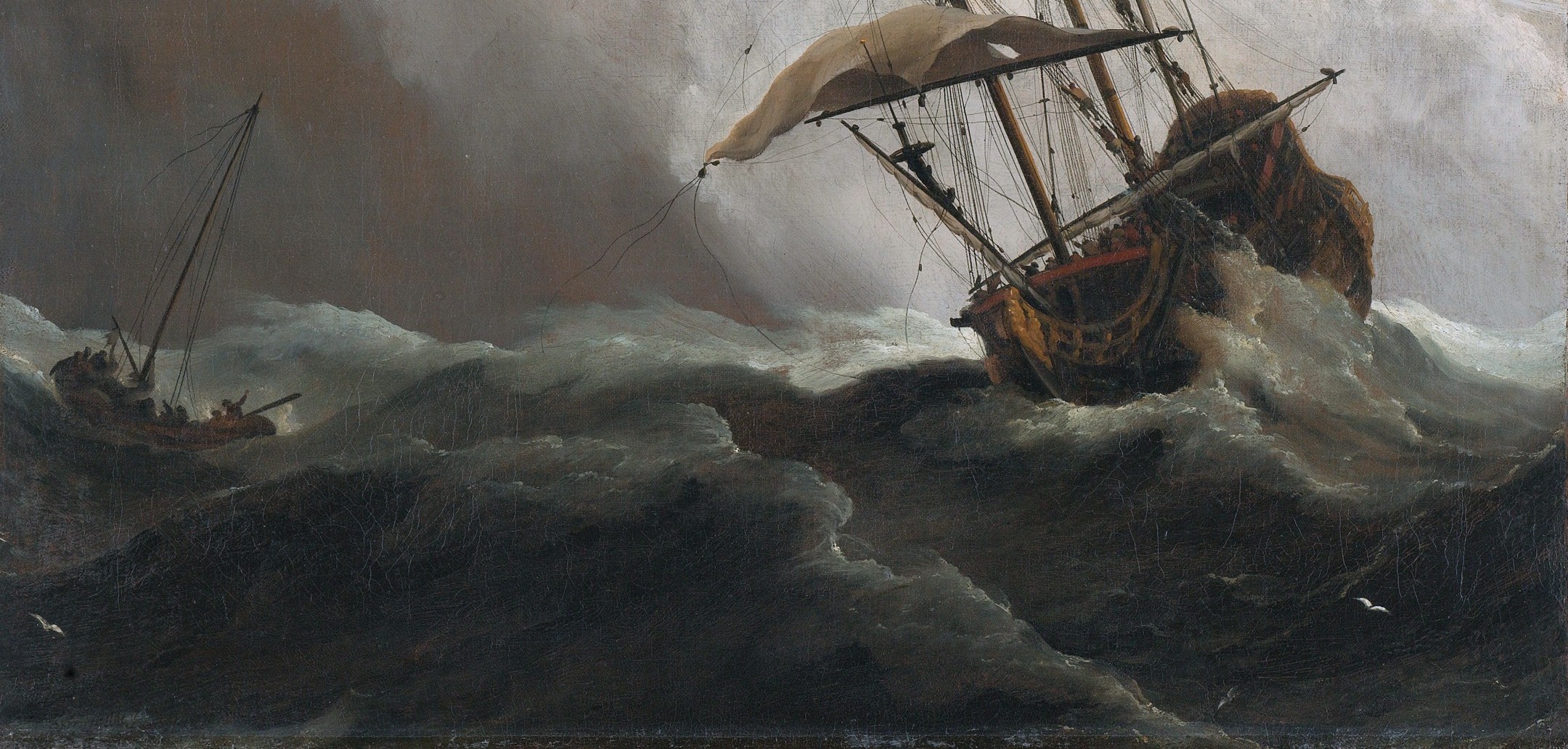 See how the dramatic clouds swirl and the waves churn?