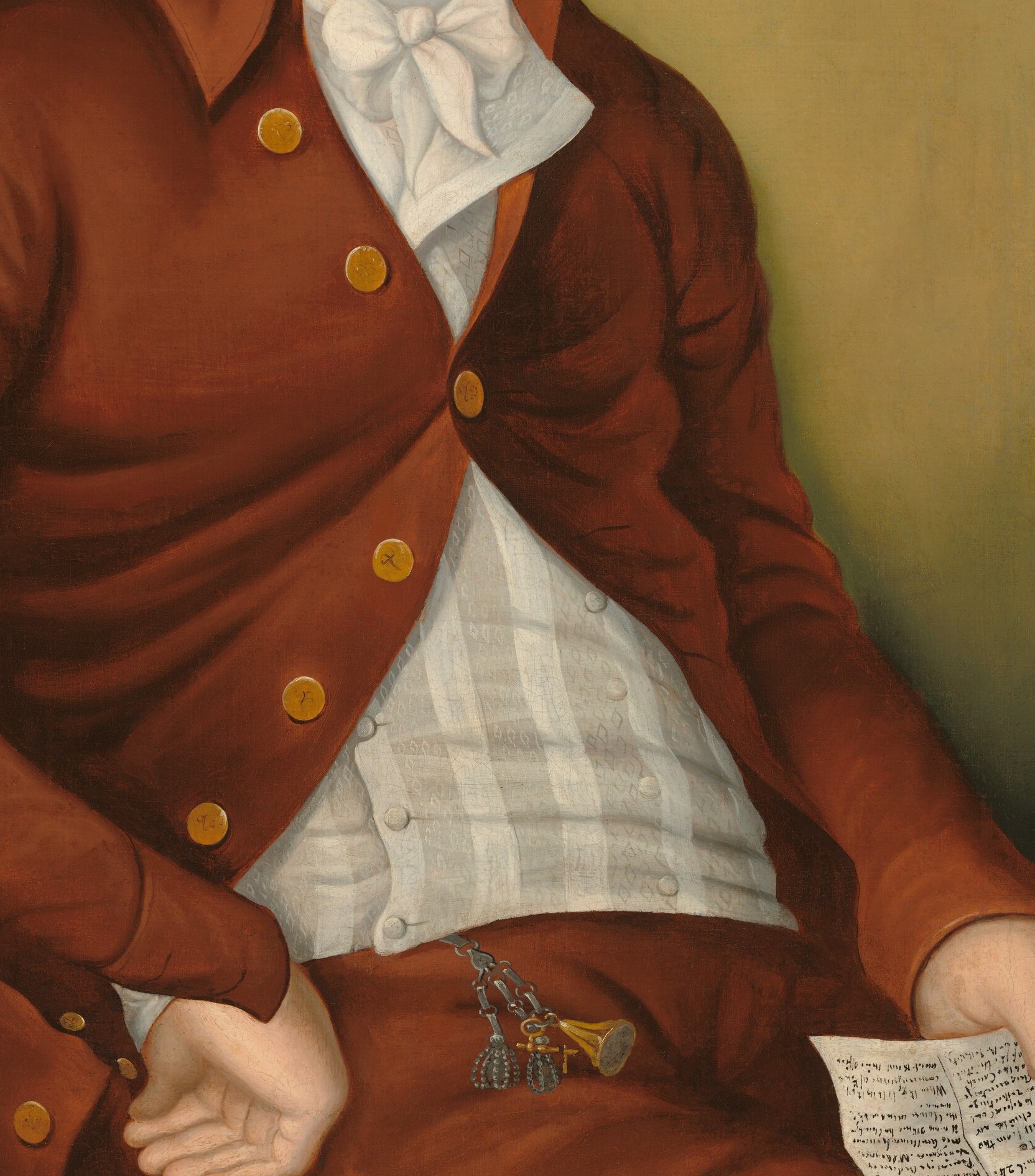 The rich color and texture of the coat signify status and wealth.