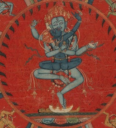 This Hevajra Mandala guides spiritual journeys.