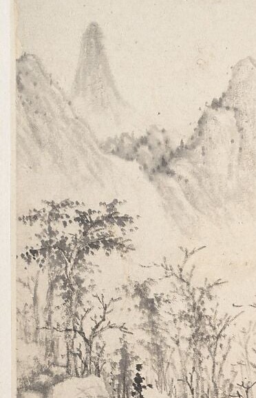 Here, the brushwork gets densest. Moss dots, layered strokes, stone weight.