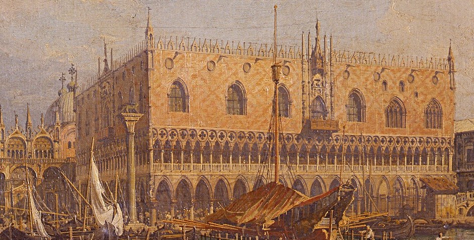 He captures the grandeur of the Doge's Palace.