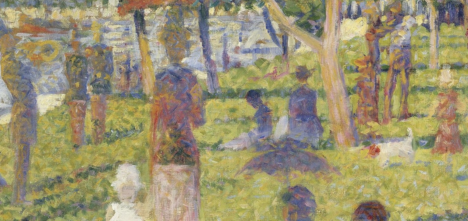 The sails identify the site and the day , the Île de la Grande Jatte was a Sunday sailing and rowing destination; their brevity here contrasts with the more resolved boats in the final canvas and shows the study's looser touch.