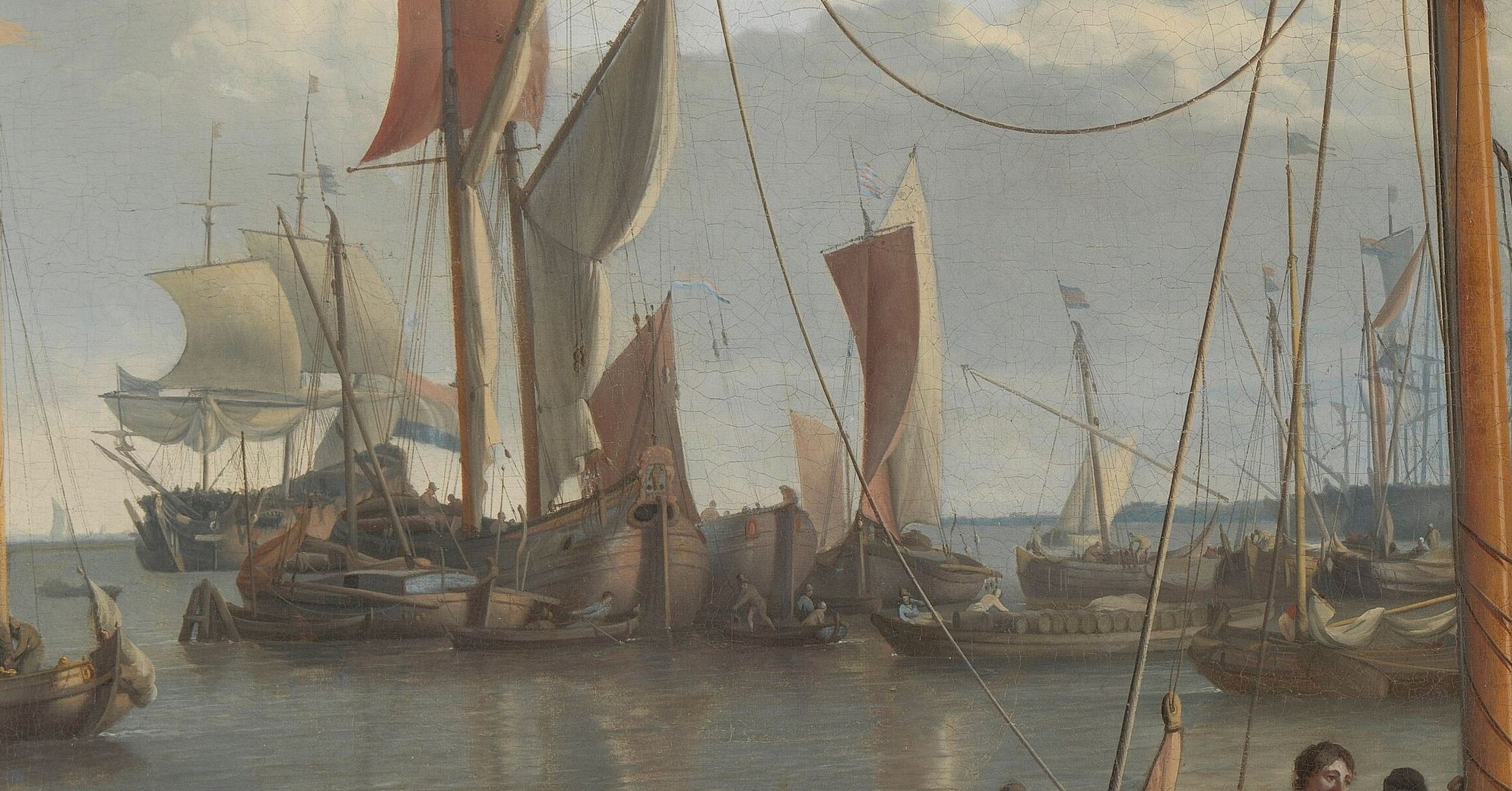 Ships fill the horizon, symbolizing Dutch maritime power.