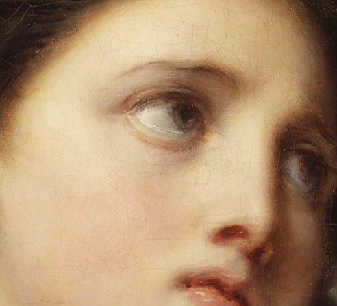 Her eyes are the focal point, conveying a sense of longing or contemplation.