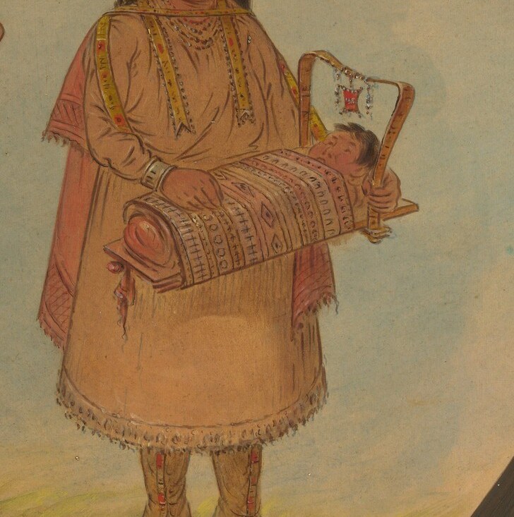 The artist recorded every detail of their attire.