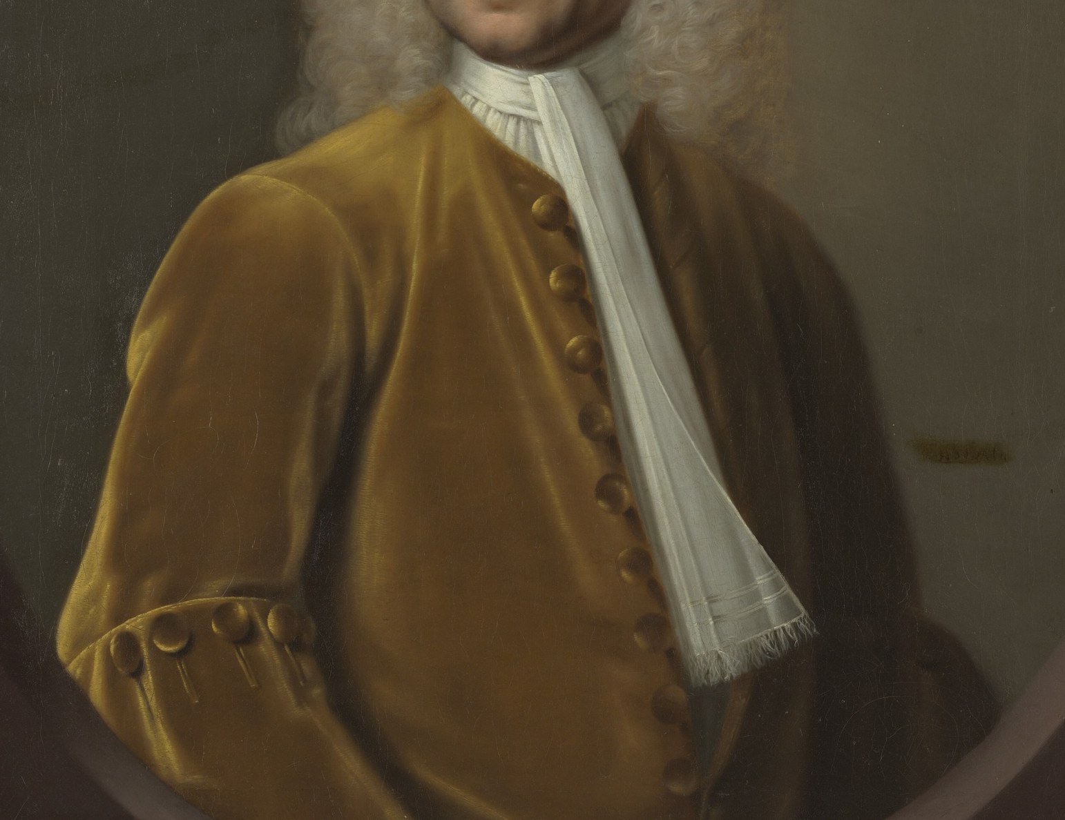 Notice the rich texture of his gold coat and buttons.