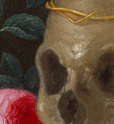 At close range the empty orbit becomes an uncanny void , the gaze that returns nothing is the painting's most psychologically charged single focal point