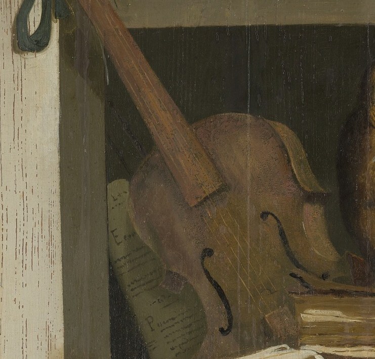 The violin suggests harmonious creation.