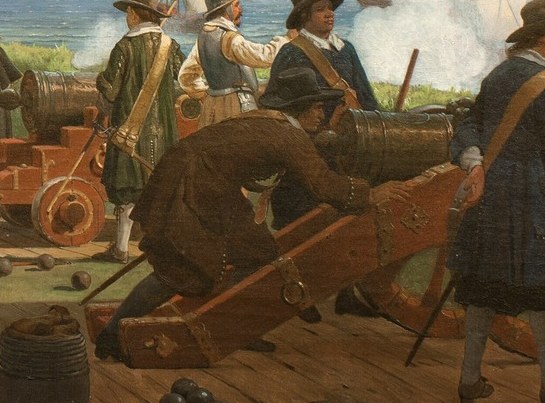 Here, soldiers prepare to defend Kronborg Castle, at the strait's narrowest point.
