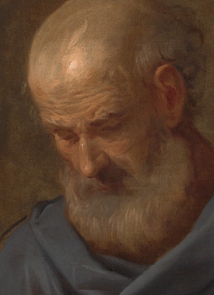 He captures the quiet moment of divine inspiration.