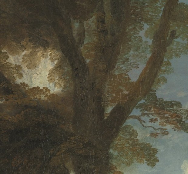 Dappled sunlight filters through the leaves, creating romance.