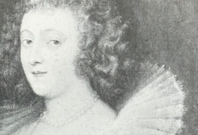 Her ruffled collar is intricately pleated.