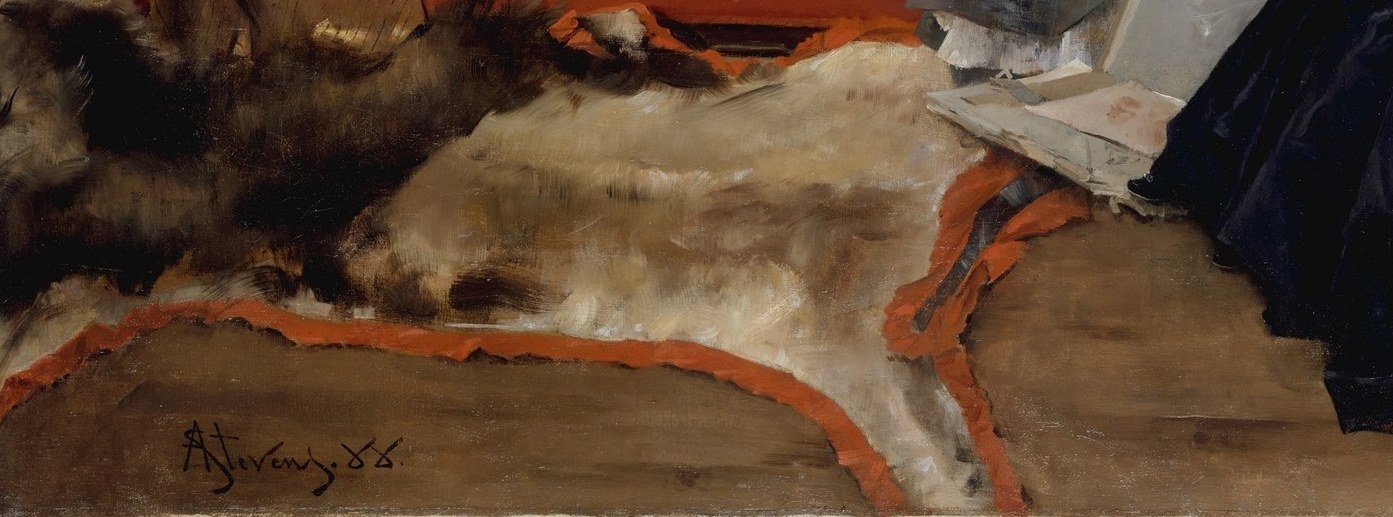 You can feel the nap of the rug beneath her feet.