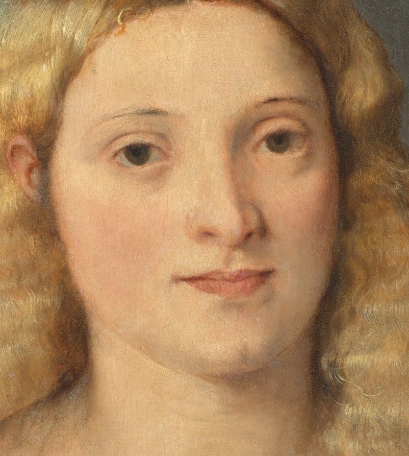 She looks out with a quiet strength, nearly 500 years later.