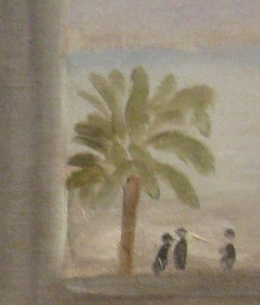 The palm trees confirm the warm, coastal Mediterranean setting.