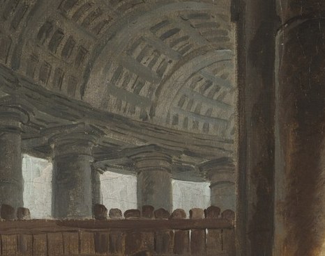 The dramatic shafts of light are entirely his invention.