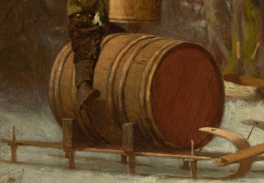 The central object of transport, its size and placement emphasize the labor involved.