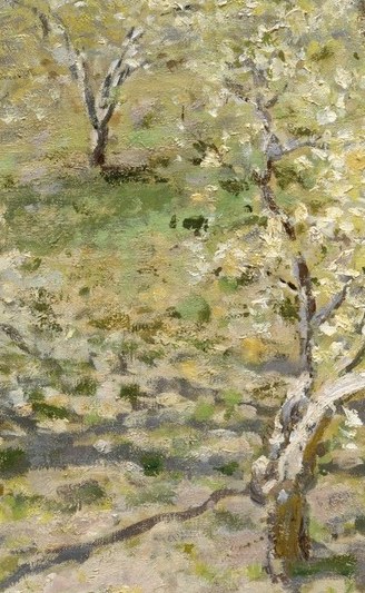 Notice the thick, visible brushstrokes on the branches.