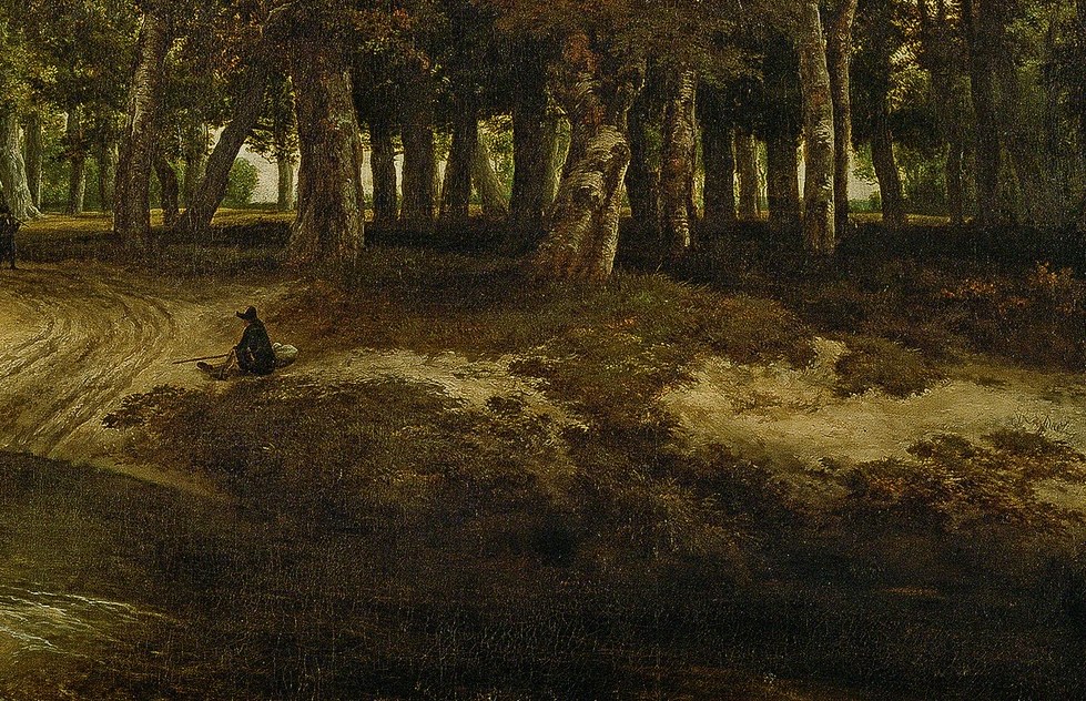 But the artist painted more than just trees and a winding road.
